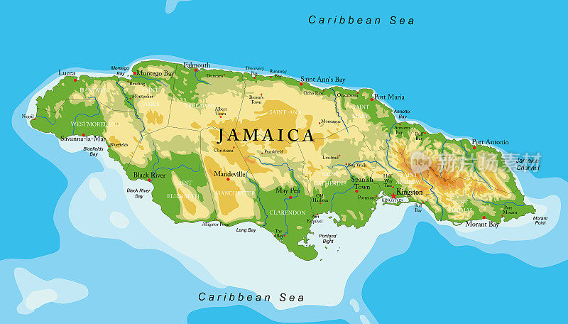 牙买加物理图谱