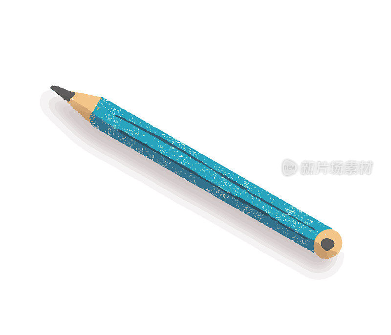 一只蓝色铅笔的插图