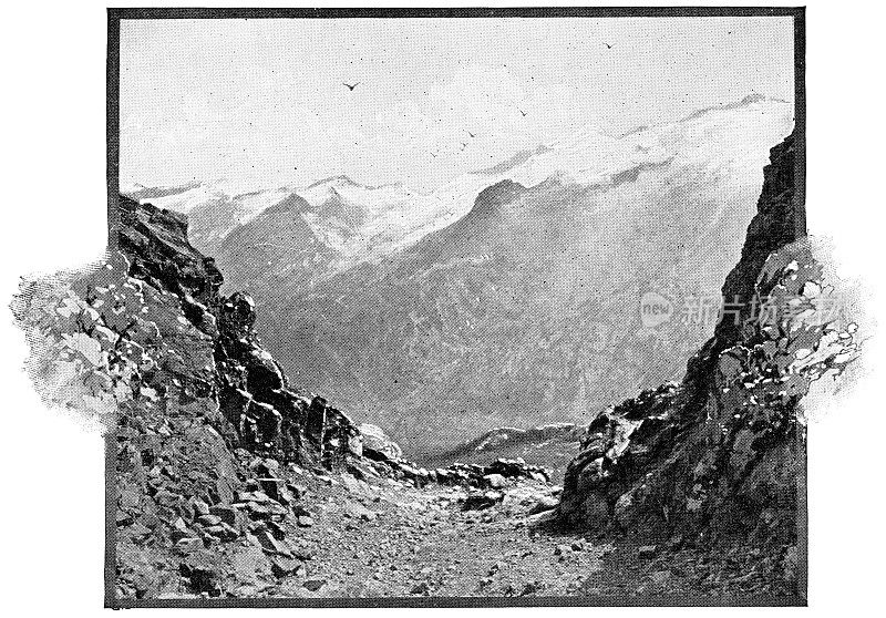 法国比利牛斯山脉进入西班牙的老山关隘――19世纪