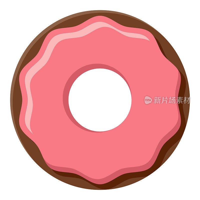 草莓釉面甜甜圈图标上透明的背景