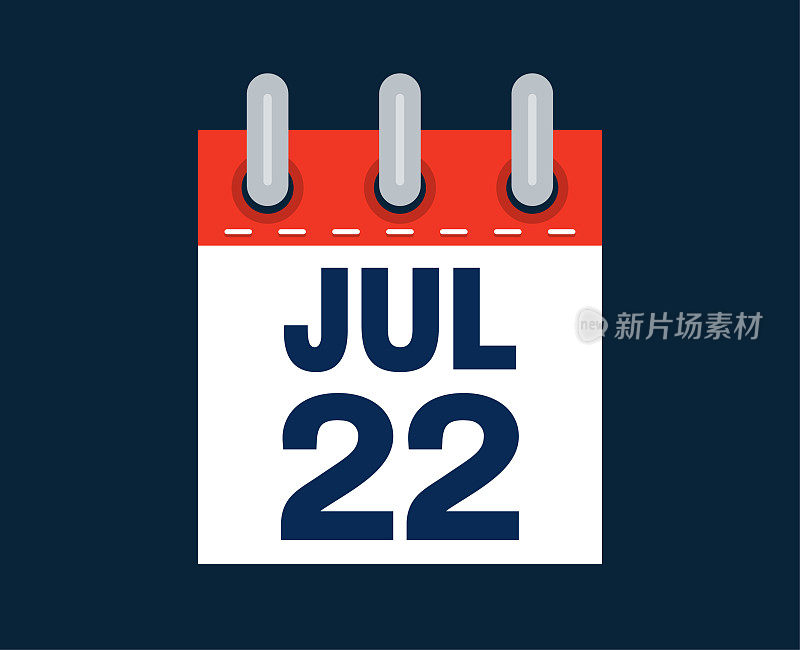 这个月的日历日期是7月22日