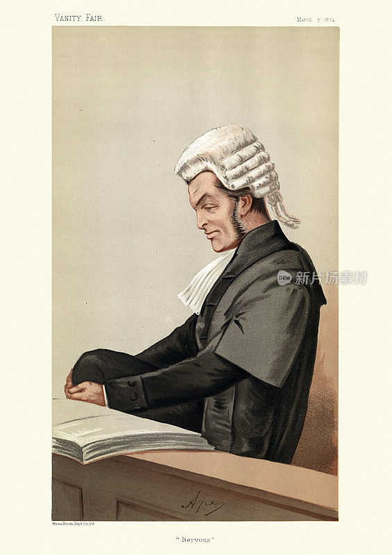 亨利・詹姆斯，律师兼政治家，《名利场》漫画版，维多利亚时代