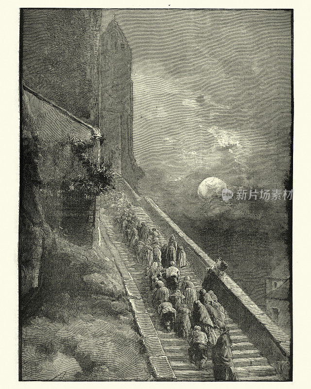 19世纪，法国，亡灵节，朝圣者的楼梯