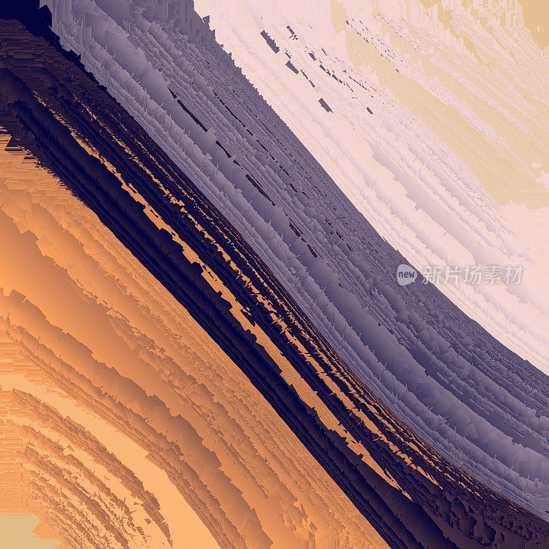 五颜六色的背景与对角梯度和不规则的边缘效果。橙色、浅棕色、白色、紫色和紫罗兰色