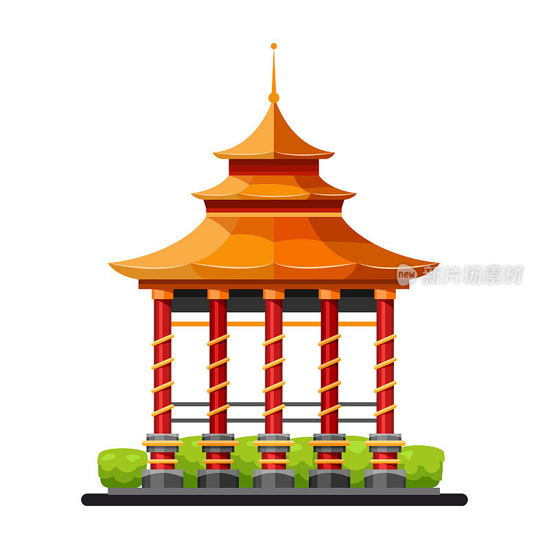 中国古代地标，凉亭，祭坛图标