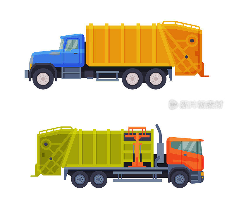 固体废物向回收中心输送的垃圾车
