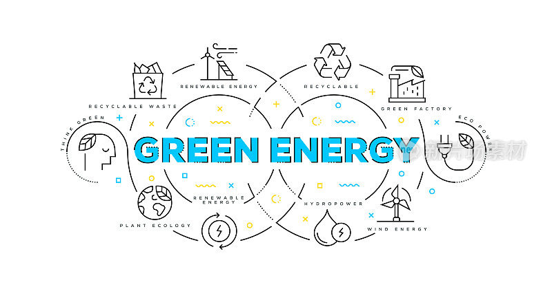 绿色能源概念平面图解