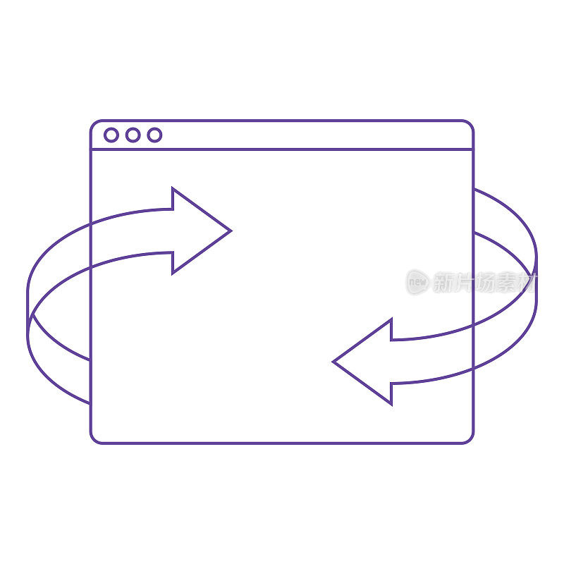 Web浏览器箭头符号线图标