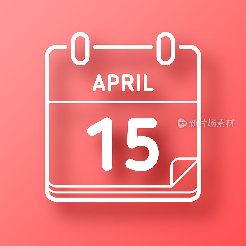 4月15日。图标在红色背景与阴影