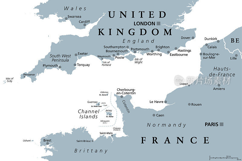 英吉利海峡，灰色的政治地图，世界上最繁忙的航运区域