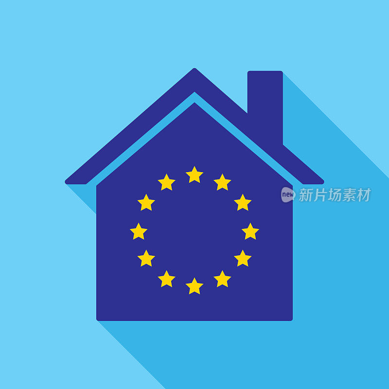 房子欧盟旗帜图标平2