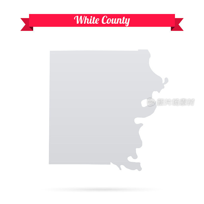 怀特县，伊利诺伊州。白底红旗地图