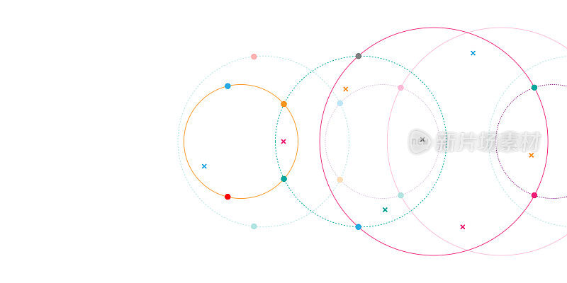 抽象几何背景与丛圆。极简设计的矢量插图