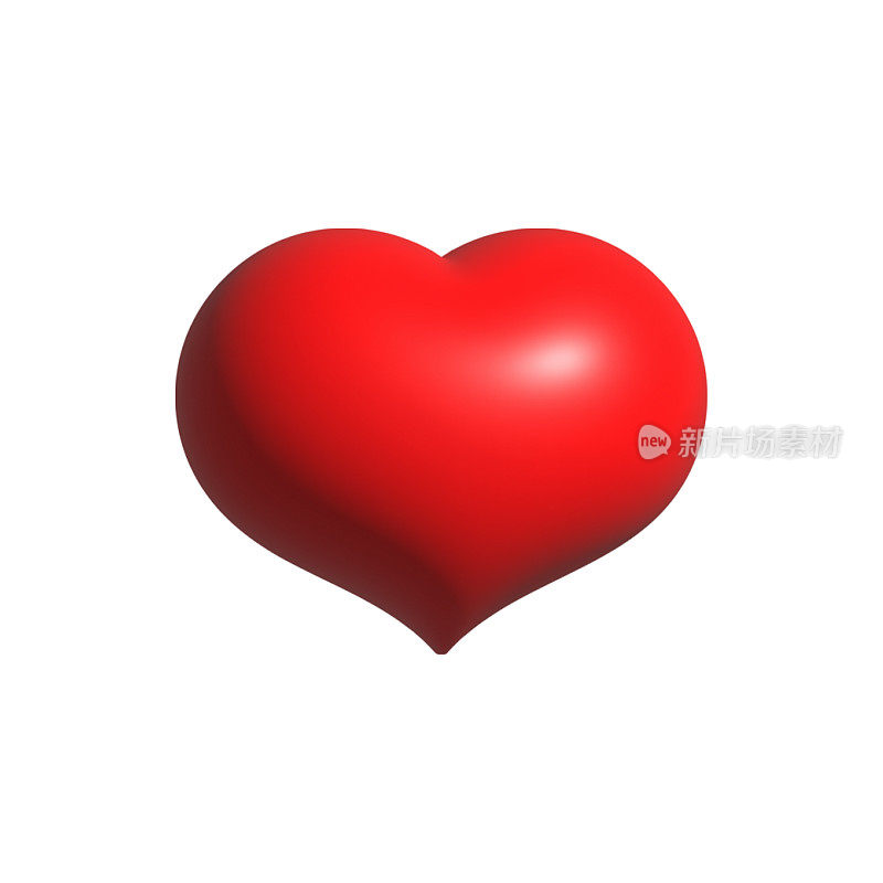 3D逼真的心脏图标矢量插图