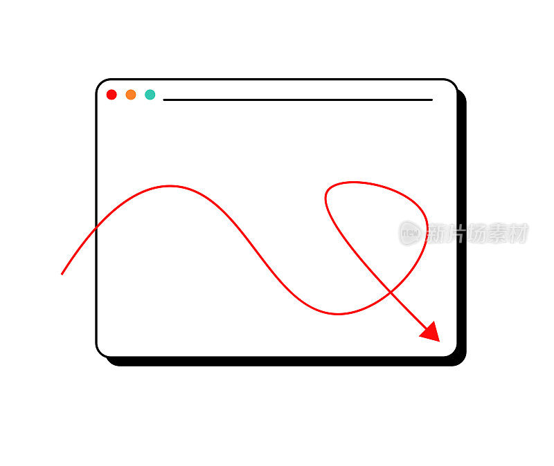 带有箭头符号的Web浏览器