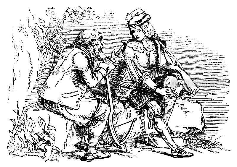 19世纪，塞缪尔・泰勒・柯勒律治的《古水手之诗》中，水手向宾客讲述他的故事