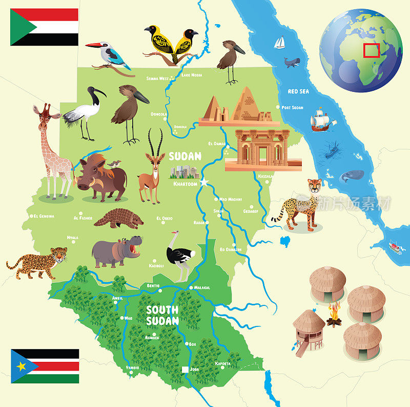 苏丹动物地图