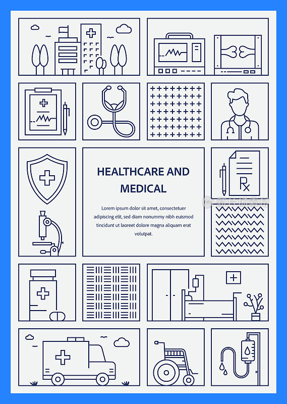 医疗保健和医疗相关的矢量横幅设计概念。全局多球体随时可用的模板。网页横幅，网站标题，杂志，移动应用程序等。现代设计。