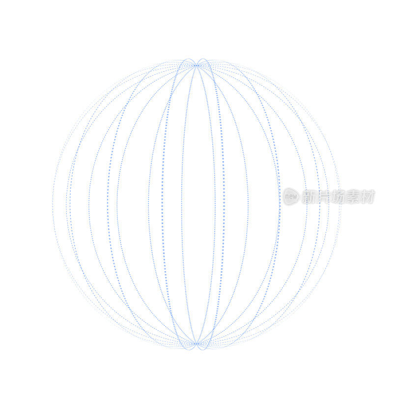 一个微妙的球形创建使用细，点和实线交织在柔和的蓝色色调