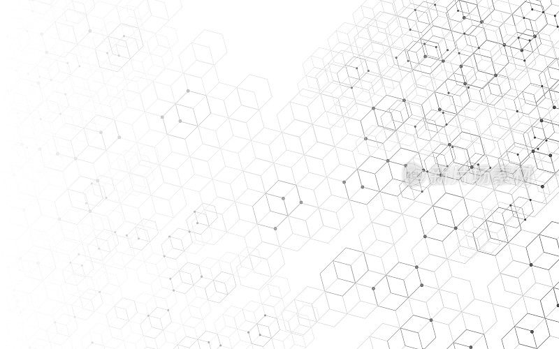 分子结构抽象技术背景。医疗设计。科学模板，壁纸或横幅。