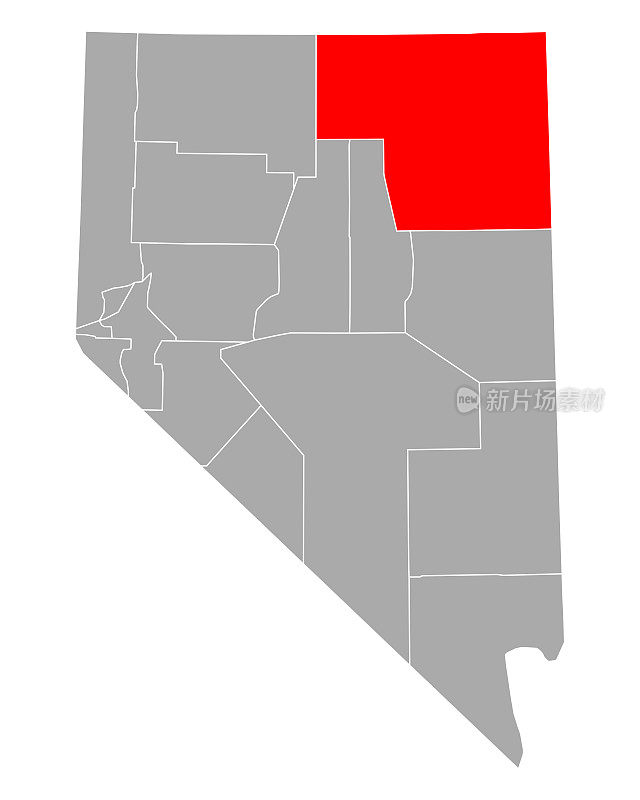内华达州的埃尔科地图