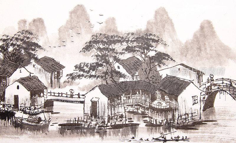 中国传统水乡画