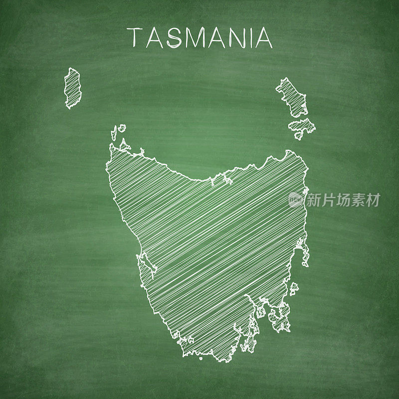 在黑板上画的塔斯马尼亚地图