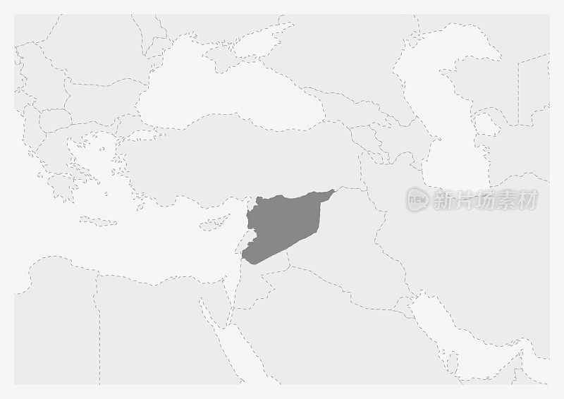中东地图，叙利亚地图