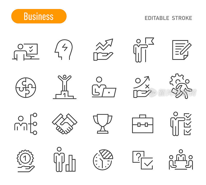 商业图标-行系列-可编辑的笔画