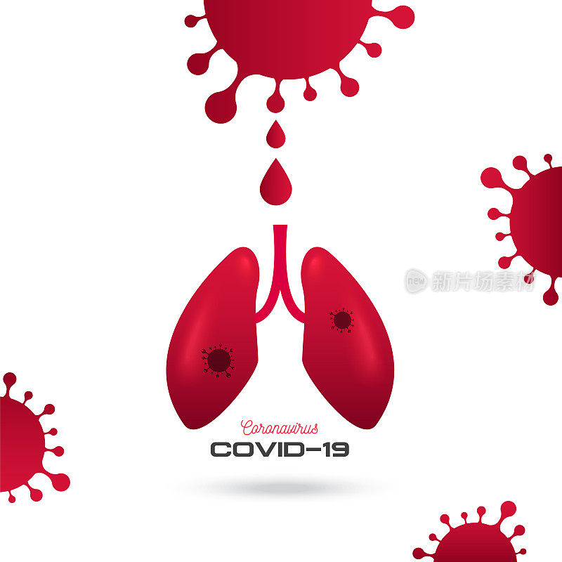 冠状病毒或Covid-19概念与肺形状股票插图