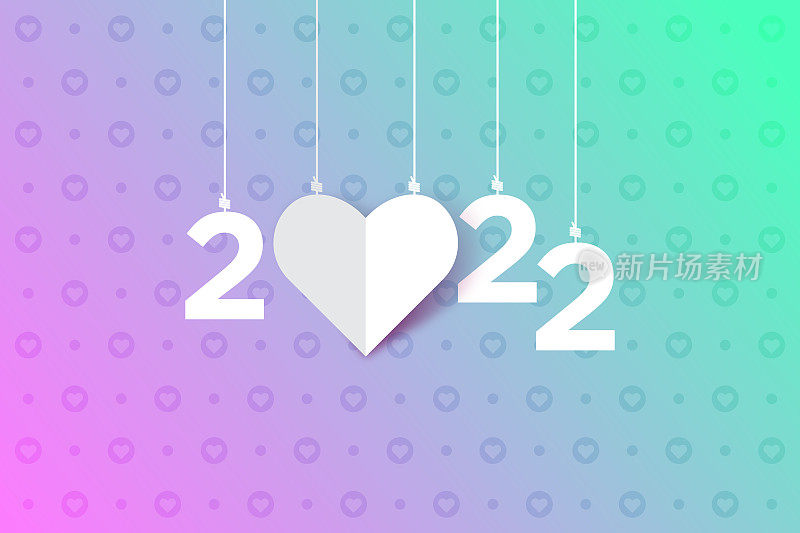 2022年新年书信。节日贺卡。抽象背景矢量插图。节日贺卡、邀请函、挂历等库存插图设计