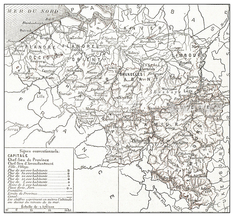 比利时的古法国地图