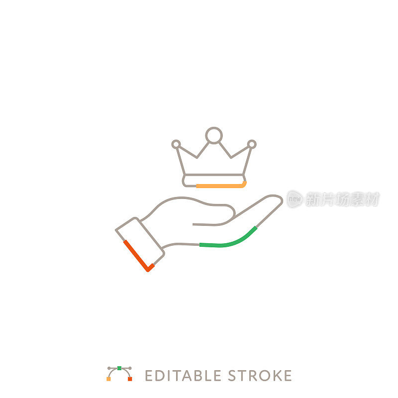 Premium内容多色线图标与可编辑的Stroke