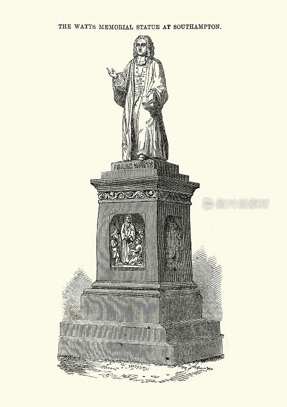 南安普顿的艾萨克·沃茨纪念雕像