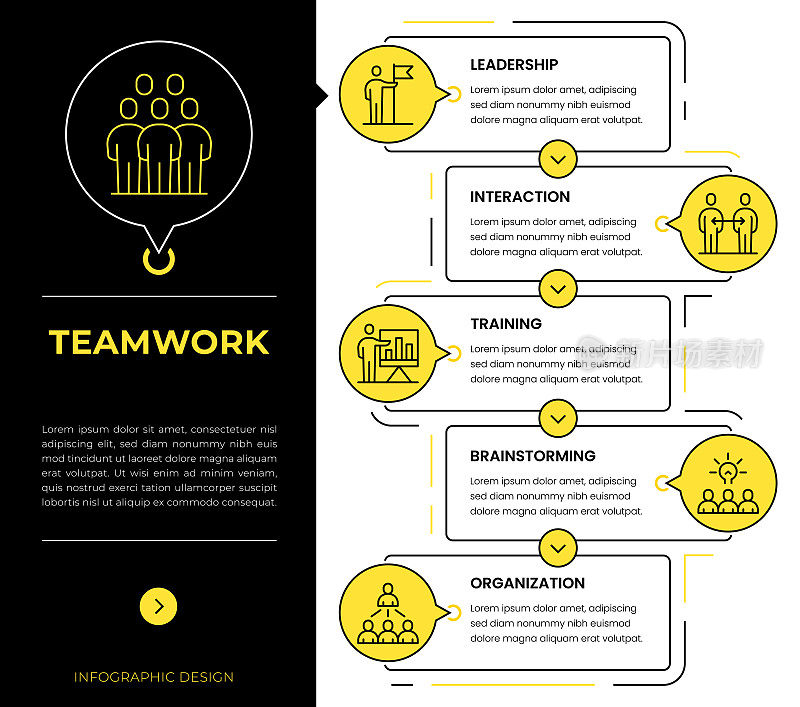 团队合作信息图概念向量