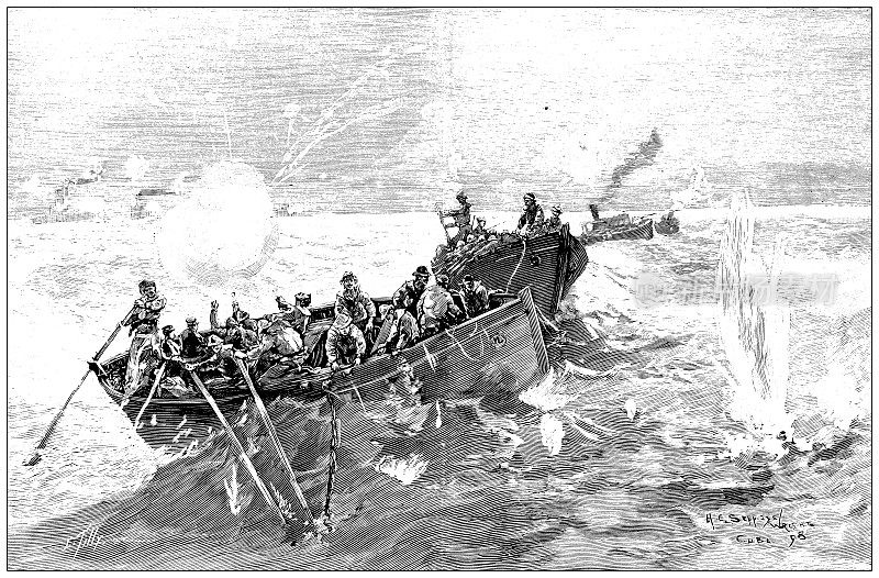古色古香的形象:西美战争，“大理石头”和“纳什维尔”海战在斯安富戈斯