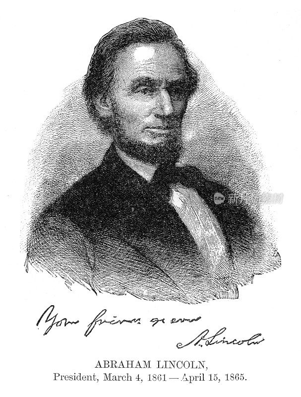 亚伯拉罕・林肯――美国总统，刻有他的签名1888年