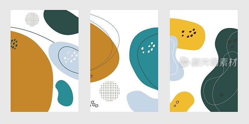 一套液体风格粉彩抽象背景与矢量元素