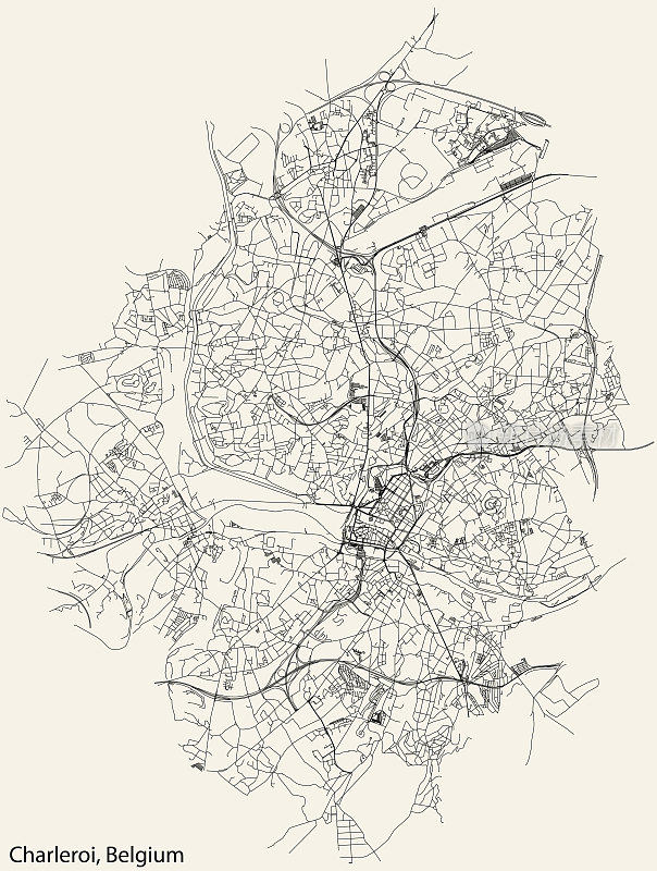 比利时CHARLEROI的街道地图
