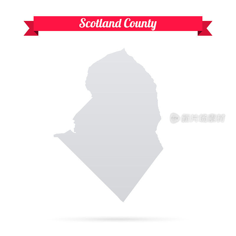 北卡罗莱纳州的苏格兰县。白底红旗地图