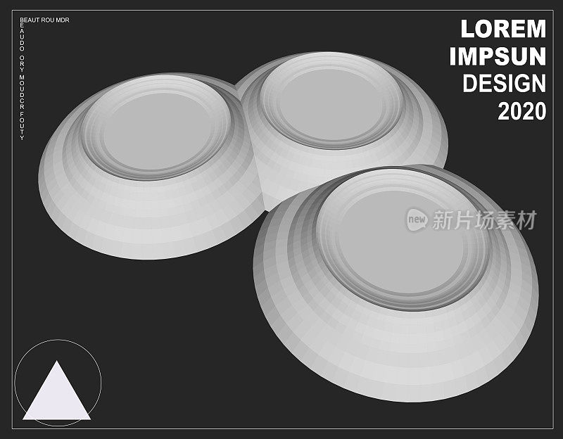 抽象三维灰碗模型模式背景