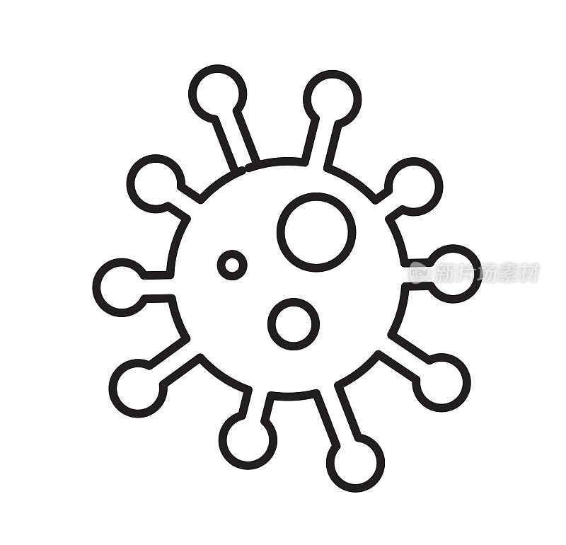 感冒和流感病毒线艺术图标