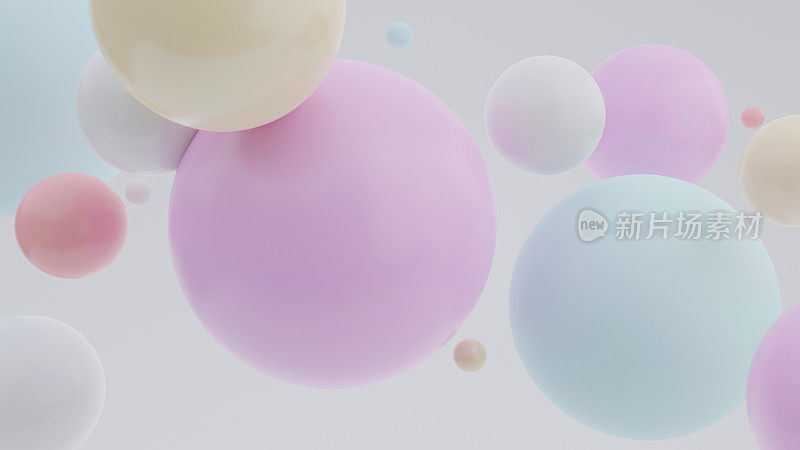 彩色球的3d渲染。抽象几何设计元素圆球背景。现实的例子