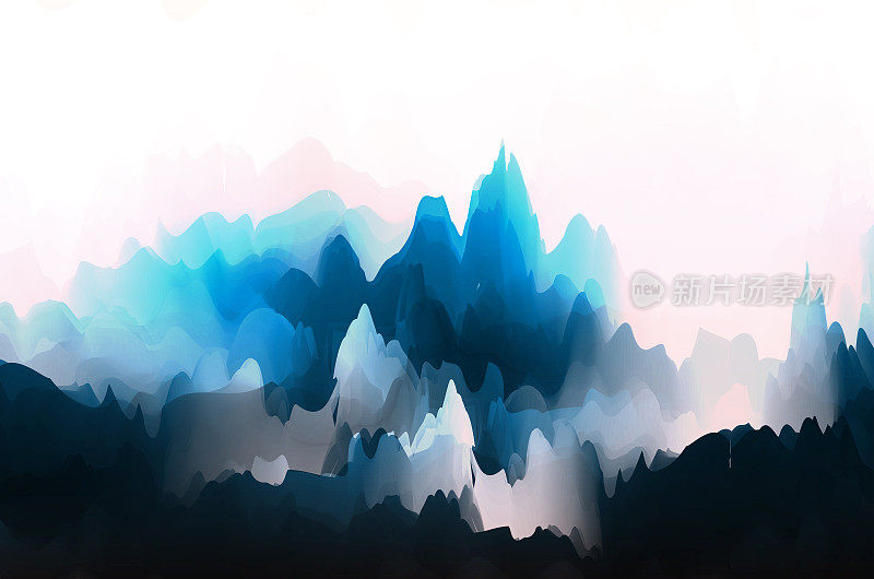 幻想中国画山水画图案背景