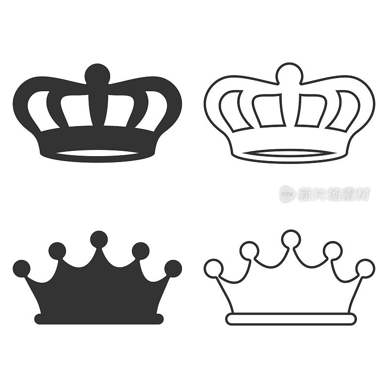 皇冠的图标集。