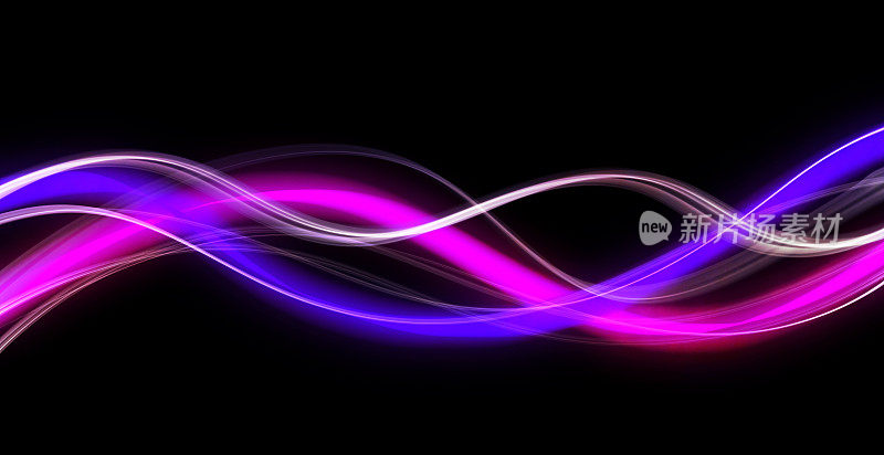 抽象的光背景在粉色和紫色像霓虹灯管