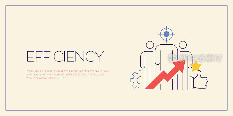 与效率相关的矢量概念插图。员工，绩效，分析，激励。