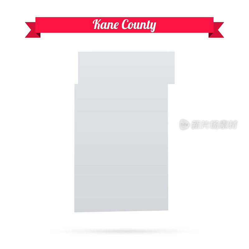 凯恩县，伊利诺伊州。白底红旗地图