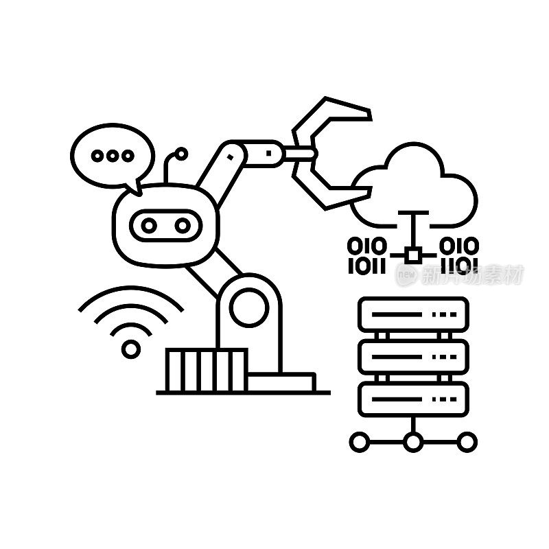 人工智能和人类协作概念。人工智能，机器学习，技术