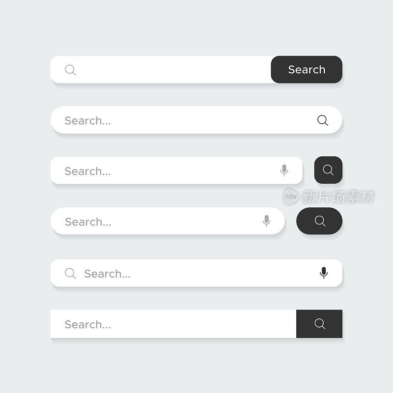 搜索栏用户界面设计矢量模板的网站。